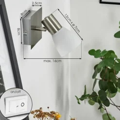 Applique murale Villaseca LED Nickel mat, 1 lumière