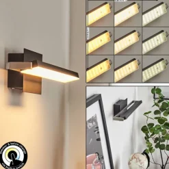 Applique murale Waltenheim LED Nickel mat, Noir, 1 lumière