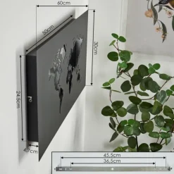 Applique murale Zabreira LED Noir, Argenté, 1 lumière