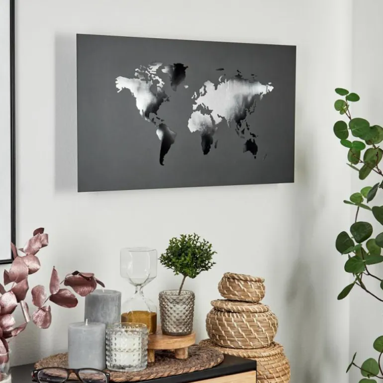 Applique murale Zabreira LED Noir, Argenté, 1 lumière