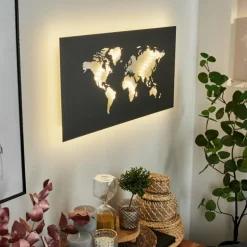 Applique murale Zabreira LED Noir, Argenté, 1 lumière