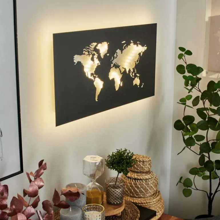 Applique murale Zabreira LED Noir, Argenté, 1 lumière