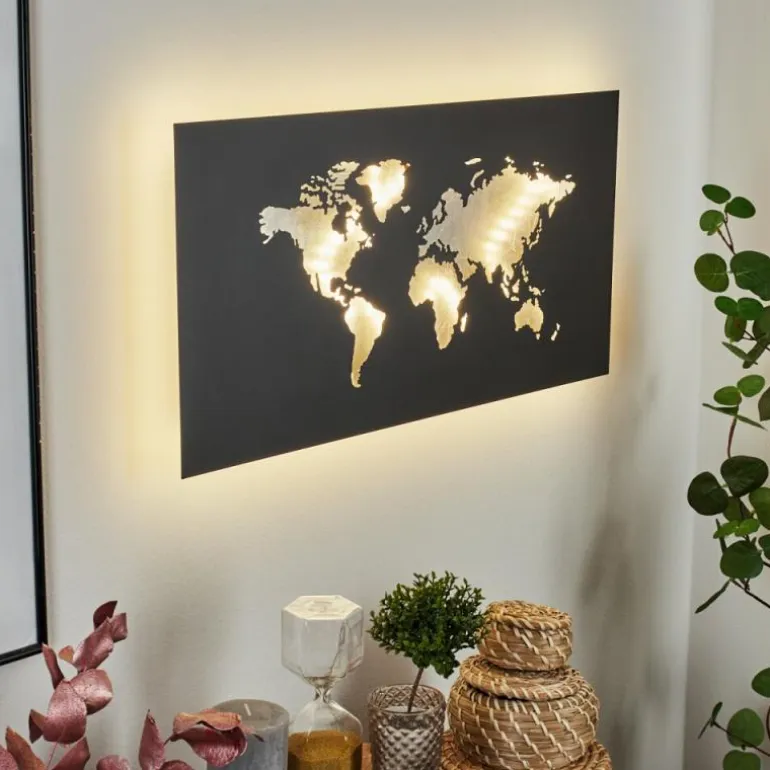 Applique murale Zabreira LED Noir, Argenté, 1 lumière