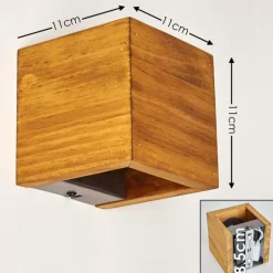 Applique murale Adak LED Bois foncé, 1 lumière
