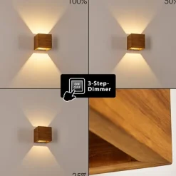Applique murale Adak LED Bois foncé, 1 lumière