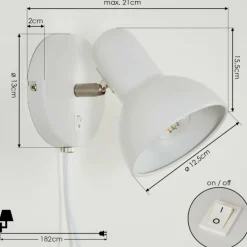 Applique murale Ambousi Chrome, Blanc, 1 lumière