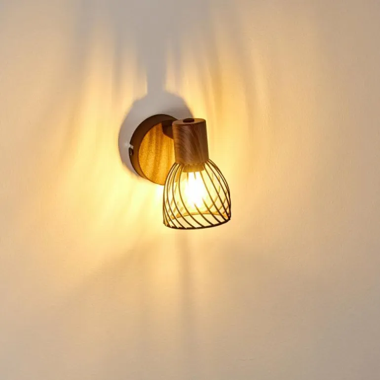 Applique murale Arjen Bois foncé, Rouille, 1 lumière