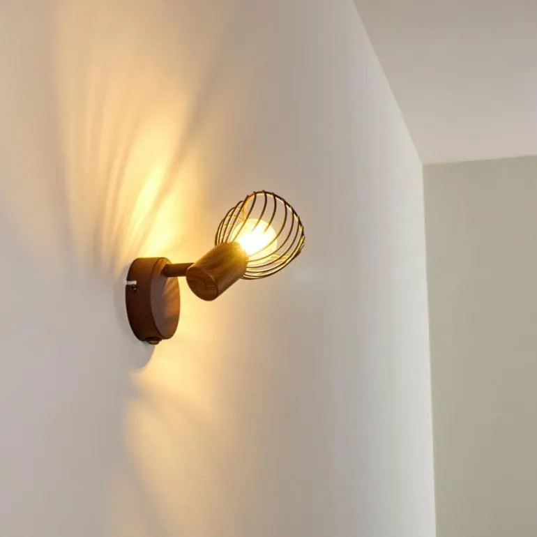 Applique murale Arjen Bois foncé, Rouille, 1 lumière