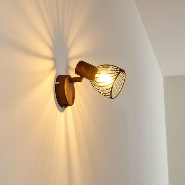 Applique murale Arjen Bois foncé, Rouille, 1 lumière