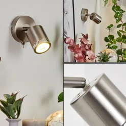Applique murale Autilla LED Nickel mat, 1 lumière
