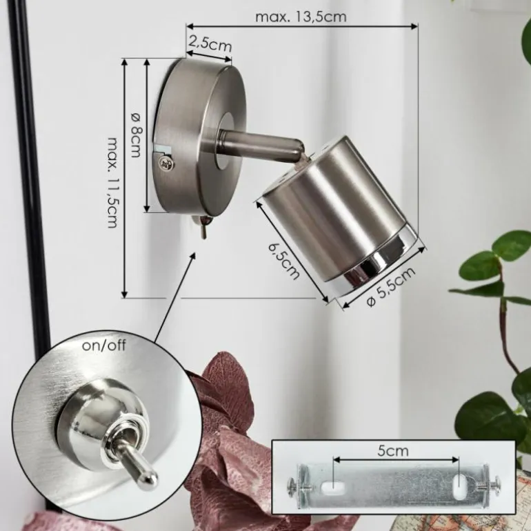 Applique murale Autilla LED Nickel mat, 1 lumière