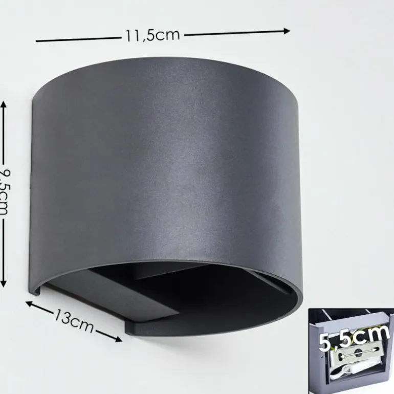 Applique murale Badajoz LED Anthracite, 1 lumière