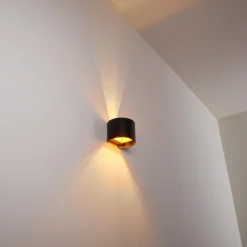 Applique murale Badajoz LED Cuivre, Noir, 1 lumière