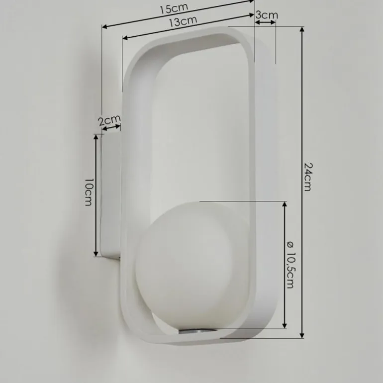 Applique murale Beland Blanc, 1 lumière