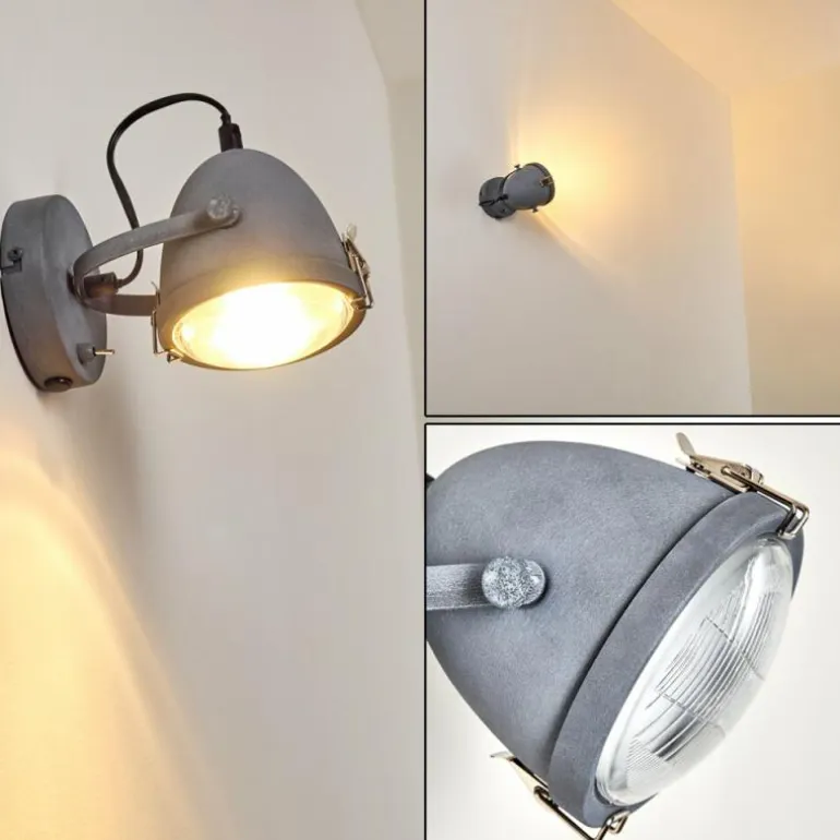 Applique murale Butikon Gris, 1 lumière
