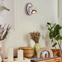 Applique murale Cabri LED Chrome, Lila, Blanc, 1 lumière
