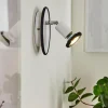 Applique murale Cabri LED Chrome, Noir, Blanc, 1 lumière
