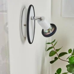 Applique murale Cabri LED Chrome, Noir, Blanc, 1 lumière