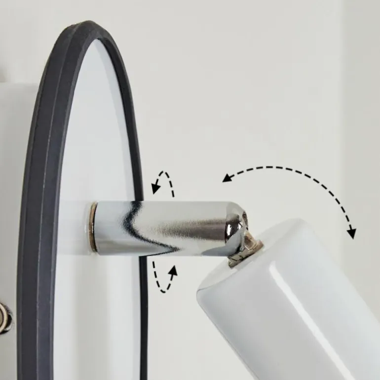 Applique murale Cabri LED Chrome, Noir, Blanc, 1 lumière