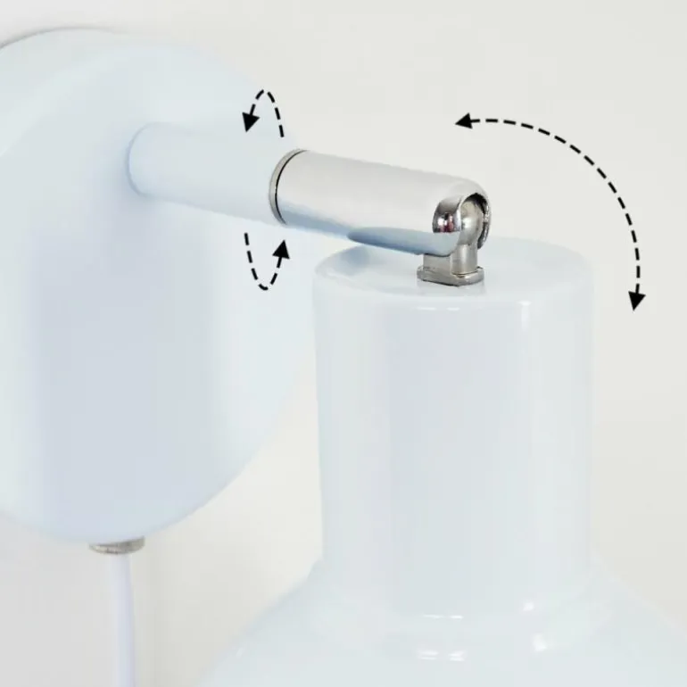 Applique murale Caney Chrome, Blanc, 1 lumière