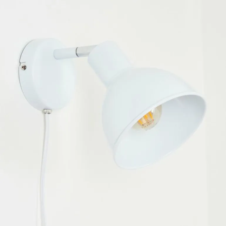 Applique murale Caney Chrome, Blanc, 1 lumière