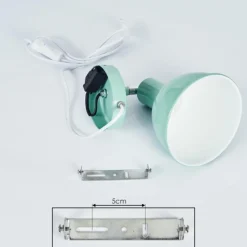Applique murale Caney Chrome, Vert, 1 lumière