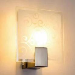 Applique murale carrée Acier inoxydable, Blanc, 1 lumière
