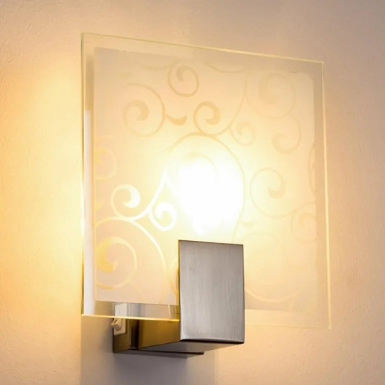 Applique murale carrée Acier inoxydable, Blanc, 1 lumière