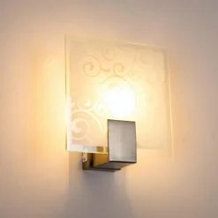 Applique murale carrée Acier inoxydable, Blanc, 1 lumière