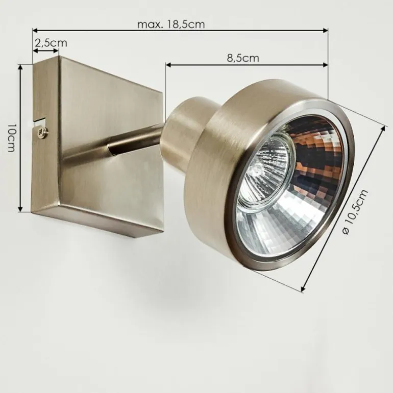 Applique murale Chagres Nickel mat, 1 lumière