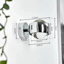 Applique murale chrome Sapri Chrome, 1 lumière