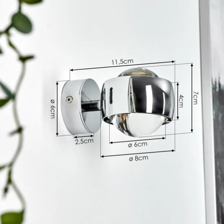 Applique murale chrome Sapri Chrome, 1 lumière