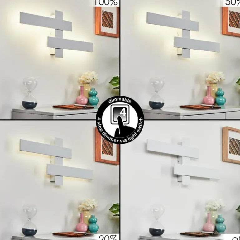 Applique murale Cuchara LED Blanc, 2 lumières