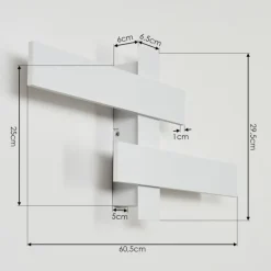 Applique murale Cuchara LED Blanc, 2 lumières