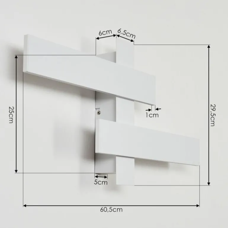 Applique murale Cuchara LED Blanc, 2 lumières