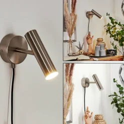 Applique murale Dalheim LED Nickel mat, 1 lumière
