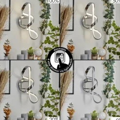 Applique murale Dauntey LED Chrome, Blanc, 1 lumière