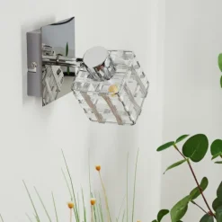 Applique murale Desrue Chrome, Argenté, 1 lumière
