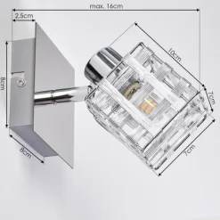 Applique murale Desrue Chrome, Argenté, 1 lumière