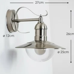 Applique murale d'extérieur Broni Acier inoxydable, 1 lumière