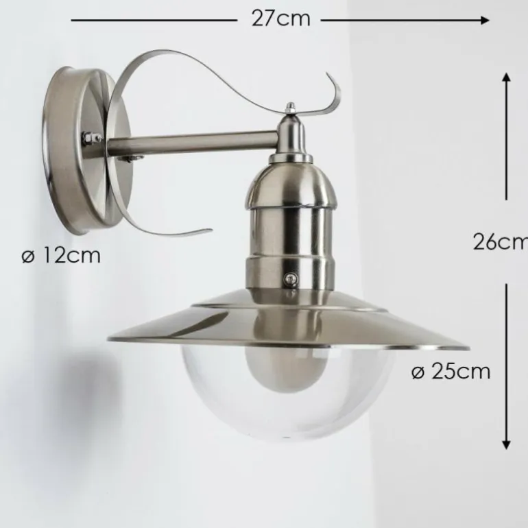 Applique murale d'extérieur Broni Acier inoxydable, 1 lumière