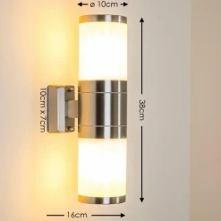 Applique murale d'extérieur TOLSONA Acier inoxydable, 2 lumières