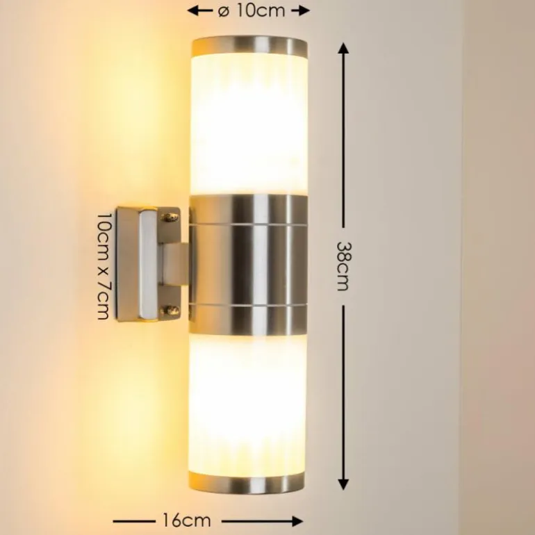Applique murale d'extérieur TOLSONA Acier inoxydable, 2 lumières
