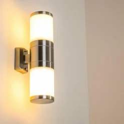 Applique murale d'extérieur TOLSONA Acier inoxydable, 2 lumières