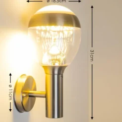 Applique murale d'extérieur CORDOVA LED Acier inoxydable, 1 lumière