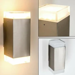 Applique murale d'extérieur Tibor LED Acier inoxydable, 2 lumières