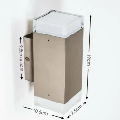 Applique murale d'extérieur Tibor LED Acier inoxydable, 2 lumières