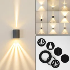 Applique murale d'extérieur Mora LED Gris, 2 lumières