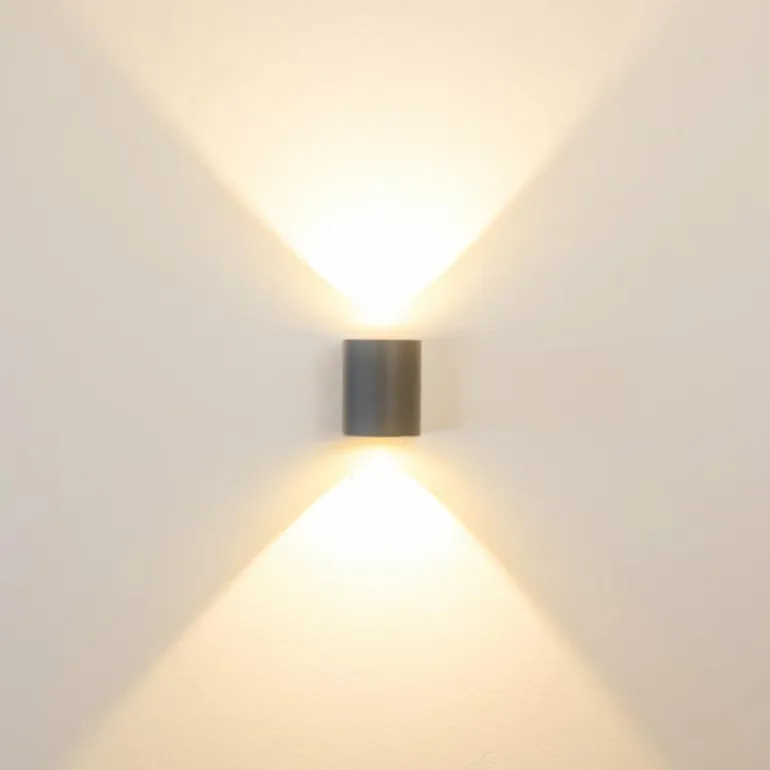 Applique murale d'extérieur Mora LED Gris, 2 lumières