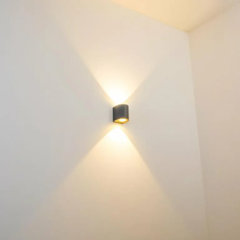 Applique murale d'extérieur Mora LED Gris, 2 lumières